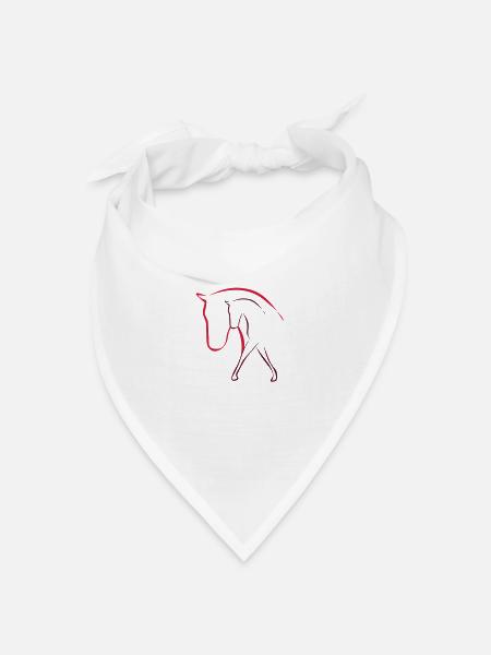 Pferd - Bandana Dreieckstuch - Weiß