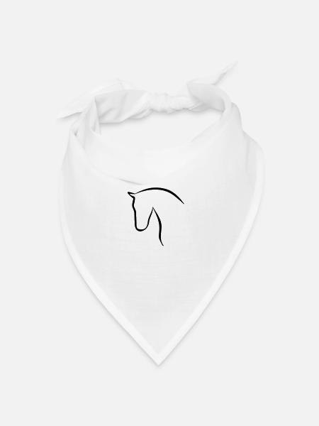 Pferd - Bandana Dreieckstuch - Weiß