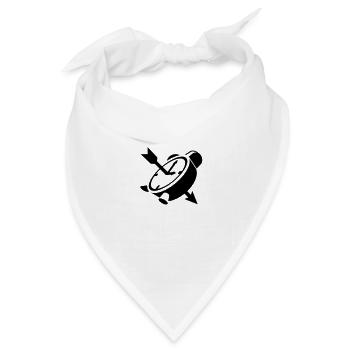 Eine Wecker mit einem Pfeil - Bandana Dreieckstuch - Weiß - Vorne