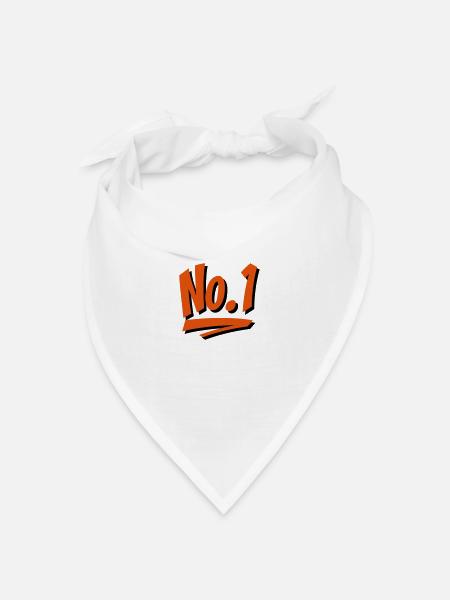 Nummer 1 - Bandana Dreieckstuch - Weiß