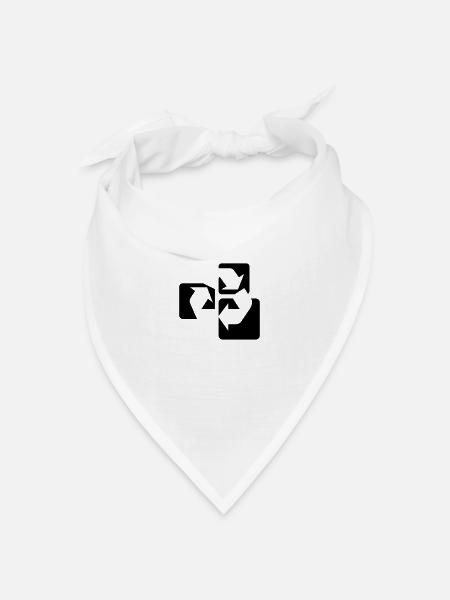 Recyle Symbol / Symbol Recycling - Bandana Dreieckstuch - Weiß
