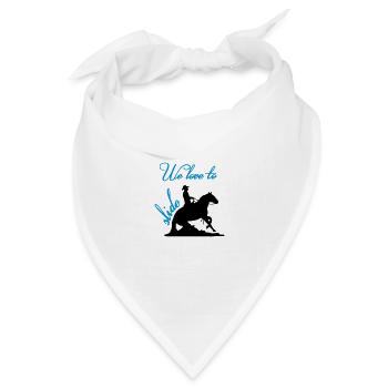 We love to slider Westernreiten Reining Sliding - Bandana Dreieckstuch - Weiß - Vorne