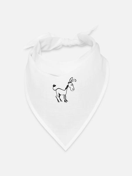 Esel - Bandana Dreieckstuch - Weiß