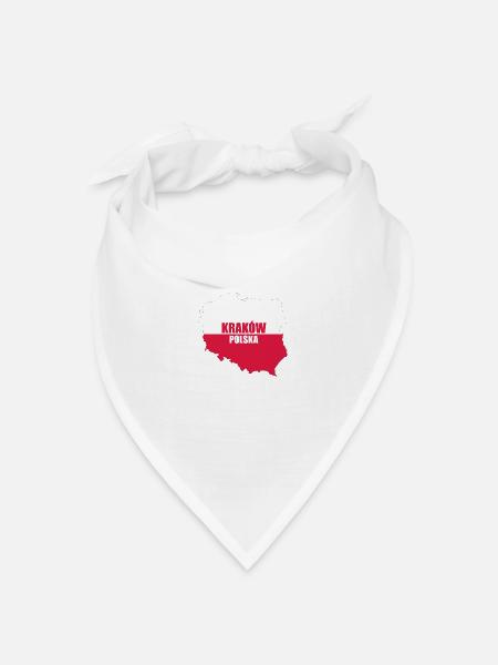 Polska Krakau Kraków Polen Geschenk Krakow - Bandana Dreieckstuch - Weiß