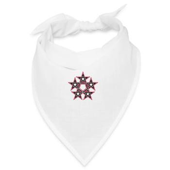 Pentagramm, 5 Stern, Pentagon, Magie, - Bandana Dreieckstuch - Weiß - Vorne