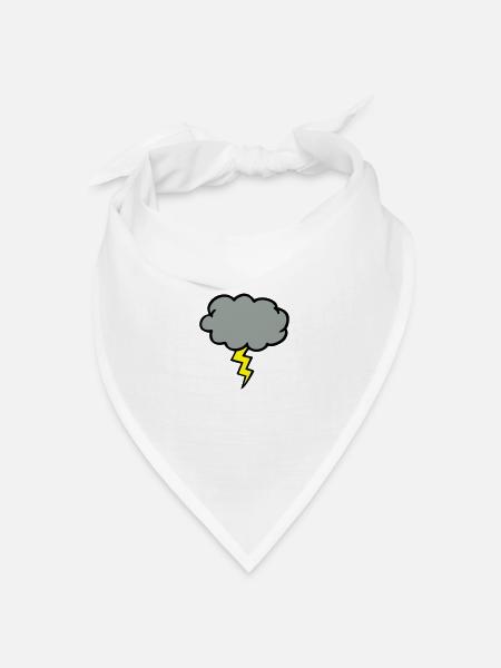 Sturmwolke Gewitterwolke Blitz Blitz - Bandana Dreieckstuch - Weiß