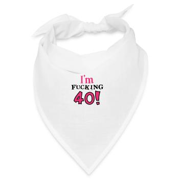 40. Geburtstag - Geburtstagskind - vierzig - 2C - Bandana Dreieckstuch - Weiß - Vorne