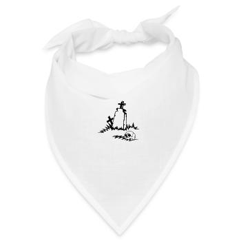 Grab kreuz verhängnisvoll cimetiere gott krabbe knallt tod - Bandana Dreieckstuch - Weiß - Vorne