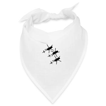 3 Helis von oben Ansicht top - Bandana Dreieckstuch - Weiß - Vorne
