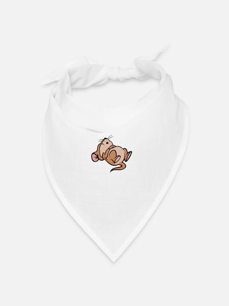 Schlafen Maus - Bandana Dreieckstuch - Weiß