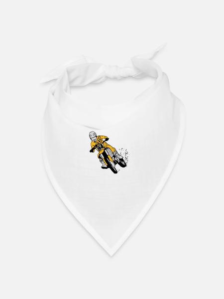 Moto Cross - Bandana Dreieckstuch - Weiß