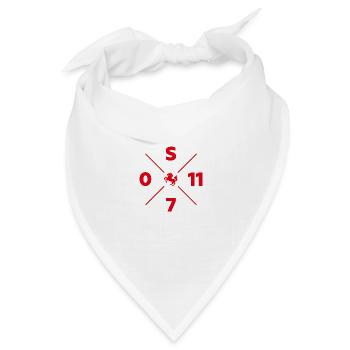 STUTTGART 0711 KREUZ WAPPEN TSHIRT ROT - Bandana Dreieckstuch - Weiß - Vorne