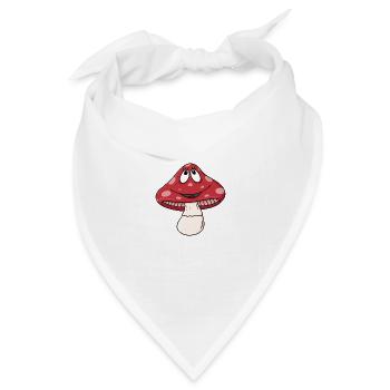 Glückspilz / Fliegenpilz / Pilz - Bandana Dreieckstuch - Weiß - Vorne