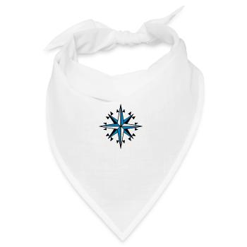Navigation, Kompass, Windrose-Orientierungslauf - Bandana Dreieckstuch - Weiß - Vorne