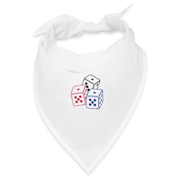 drei Spielwürfel / bunco dices (3c) - Bandana Dreieckstuch - Weiß - Vorne