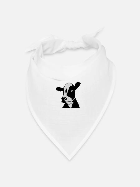 Kuh - Bandana Dreieckstuch - Weiß