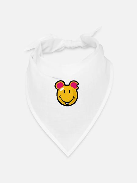 Smiley Mouse - Bandana Dreieckstuch - Weiß
