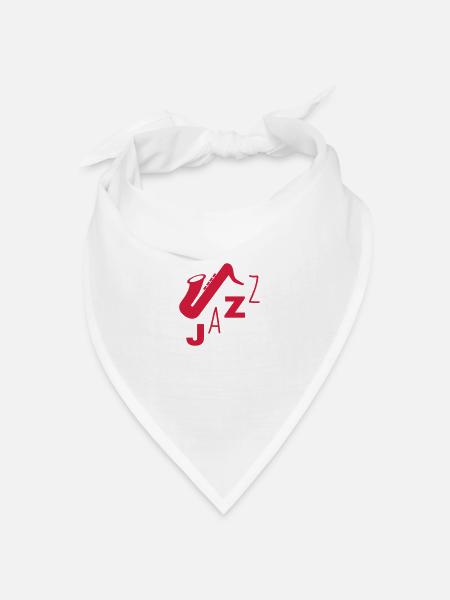 Jazz - Music - Blues - Funk - Jazzman - Groove - Bandana Dreieckstuch - Weiß