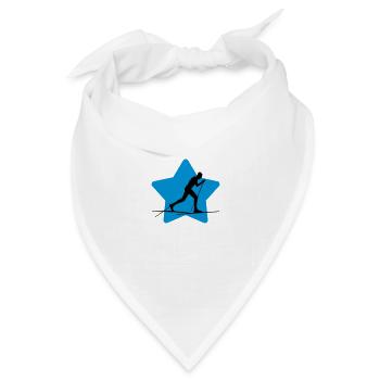 Langlaufen / Langlauf / eislaufen / Langläufer - Bandana Dreieckstuch - Weiß - Vorne