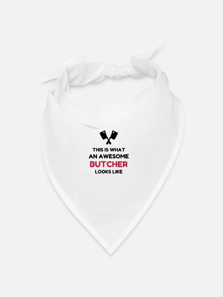Metzger / Metzgerei / Metzgerin / Fleisch - Bandana Dreieckstuch - Weiß
