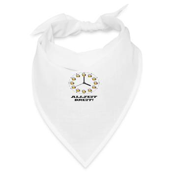 Allzeit Breit! (Bier / Uhr / Besoffen / Betrunken) - Bandana Dreieckstuch - Weiß - Vorne