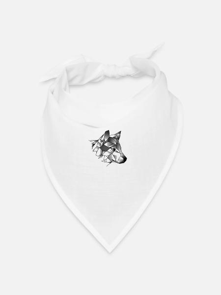 Geschädigter Wolf - Bandana Dreieckstuch - Weiß