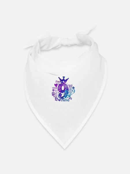I'm 9 - Bandana Dreieckstuch - Weiß