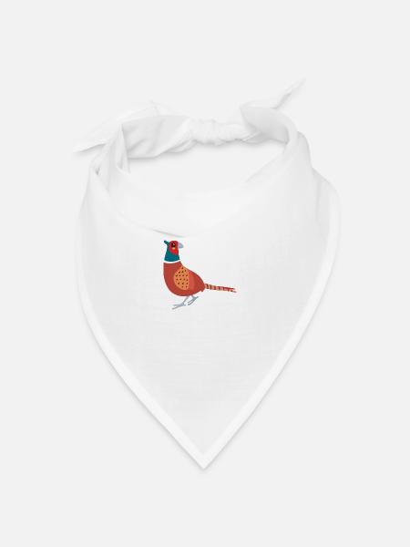Fasan - Bandana Dreieckstuch - Weiß