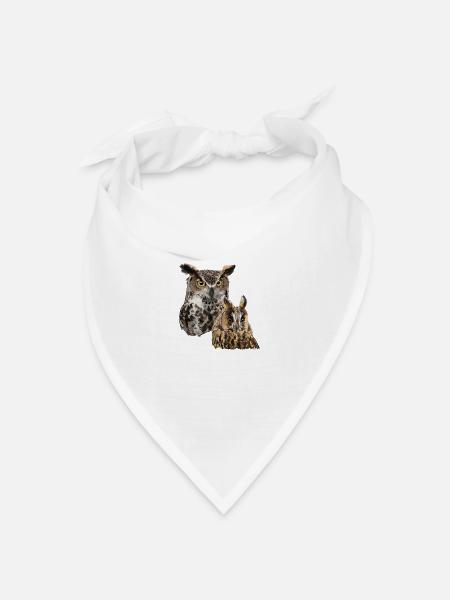 Eulen - Bandana Dreieckstuch - Weiß