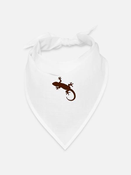 Gecko - Bandana Dreieckstuch - Weiß