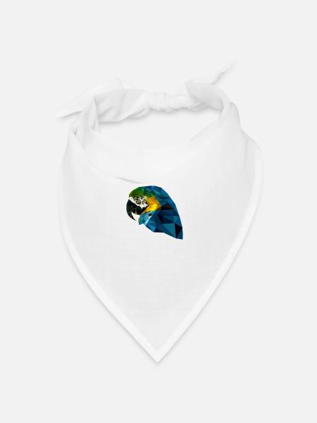 Papagei - Bandana Dreieckstuch - Weiß