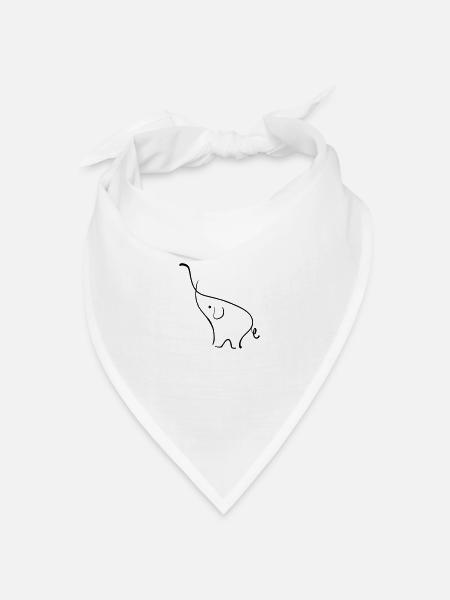 Elefant - Bandana Dreieckstuch - Weiß