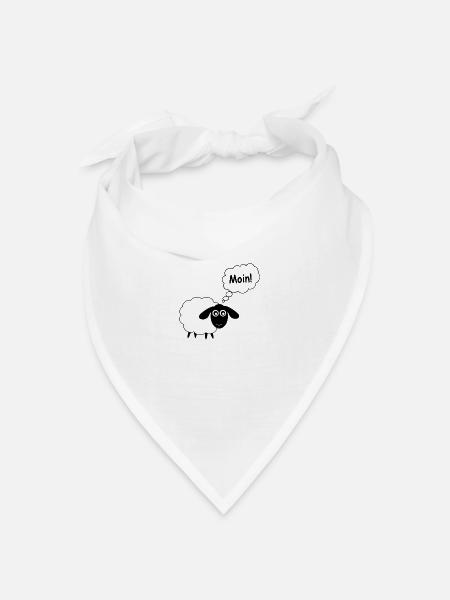 Schaf Comic Moin! lustiges Geschenk - Bandana Dreieckstuch - Weiß