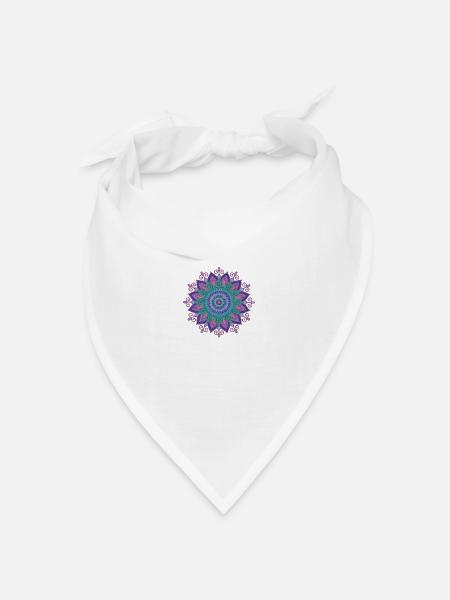 Mandala - Bandana Dreieckstuch - Weiß