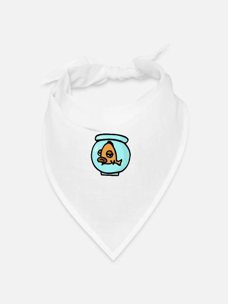 Gelangweilter Fisch - Bandana Dreieckstuch - Weiß