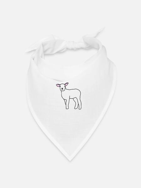 Schafe - Bandana Dreieckstuch - Weiß