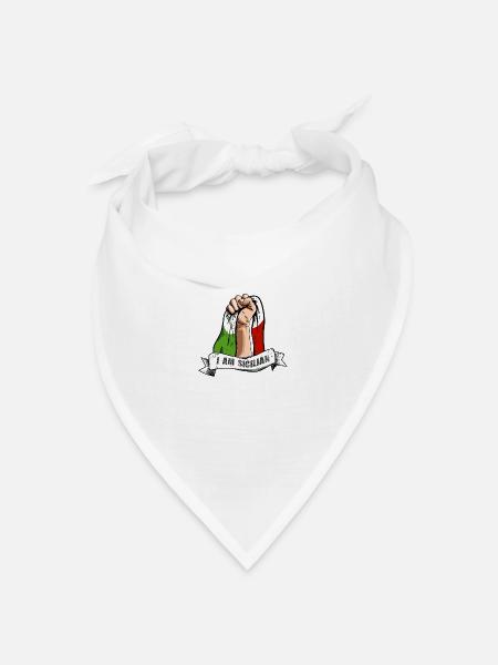 Sizilien Faust - Bandana Dreieckstuch - Weiß
