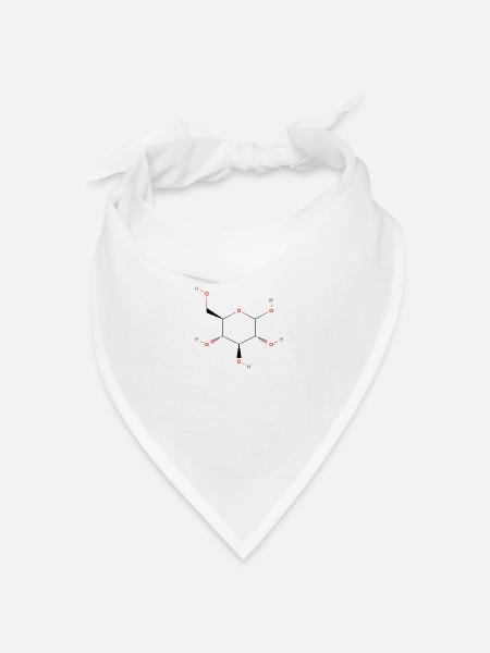 GlukoseMolekül - Farbige Strukturformel - Bandana Dreieckstuch - Weiß