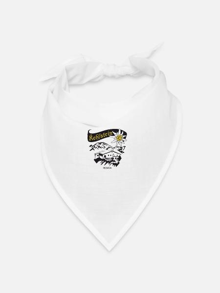 Kehlstein Eagles Nest Schriftzug mit Edelweiß - Bandana Dreieckstuch - Weiß