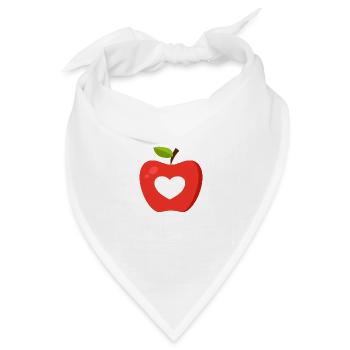 Roter Apfel mit Herz als Geschenkidee Motiv - Bandana Dreieckstuch - Weiß - Vorne