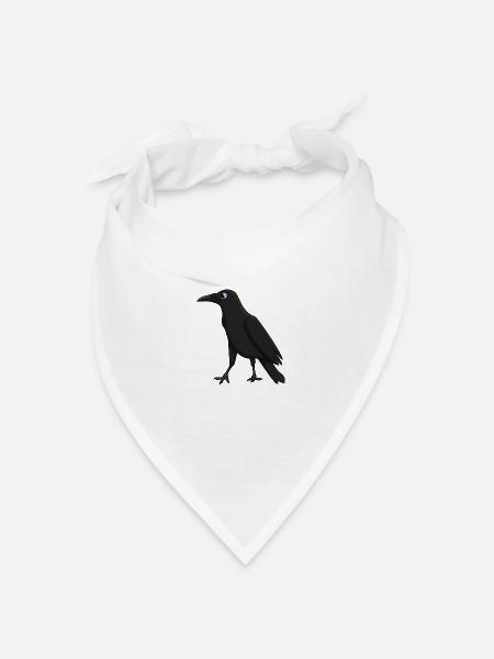 Krähe - Bandana Dreieckstuch - Weiß