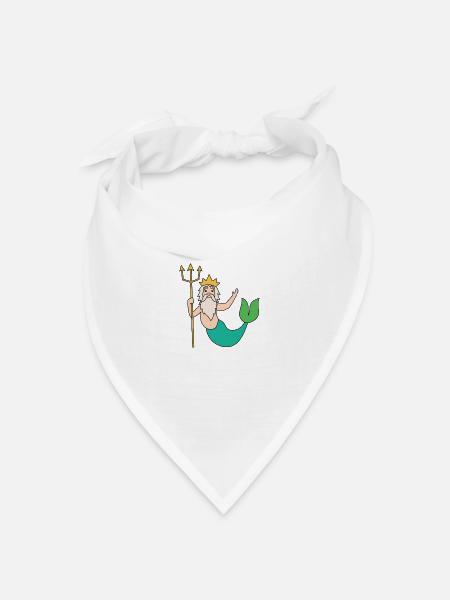Neptun - Bandana Dreieckstuch - Weiß