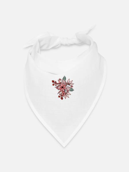 Blume - Bandana Dreieckstuch - Weiß