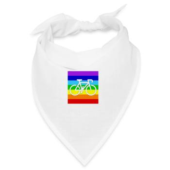 WHITE BICYCLE on a PEACE RAINBOW FLAG - Bandana Dreieckstuch - Weiß - Vorne