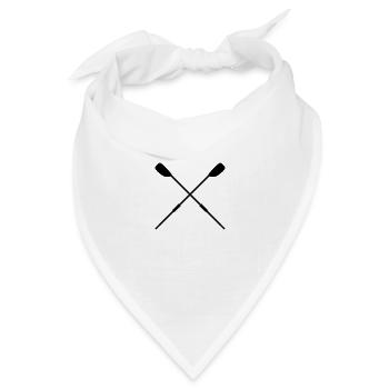 Gekreuzte Skulls Rudern - Bandana Dreieckstuch - Weiß - Vorne