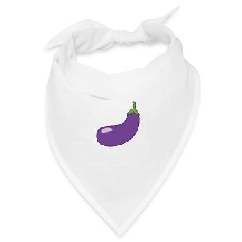 Aubergine - Bandana Dreieckstuch - Weiß - Vorne