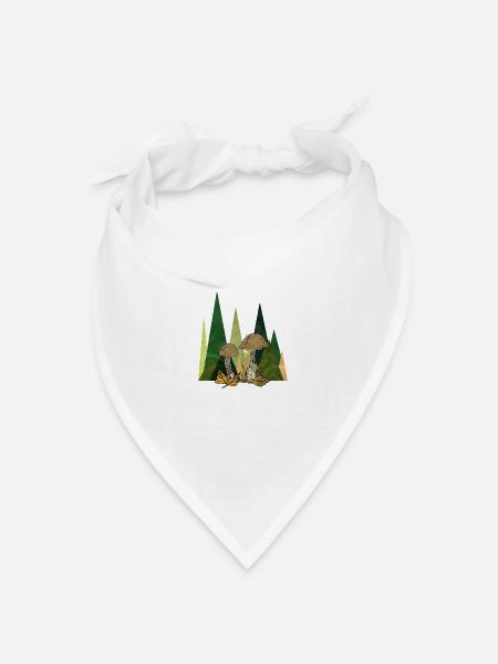 Pilze - Bandana Dreieckstuch - Weiß