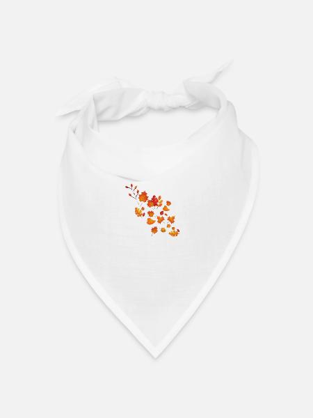 Bunte Herbst Blätter - Bandana Dreieckstuch - Weiß