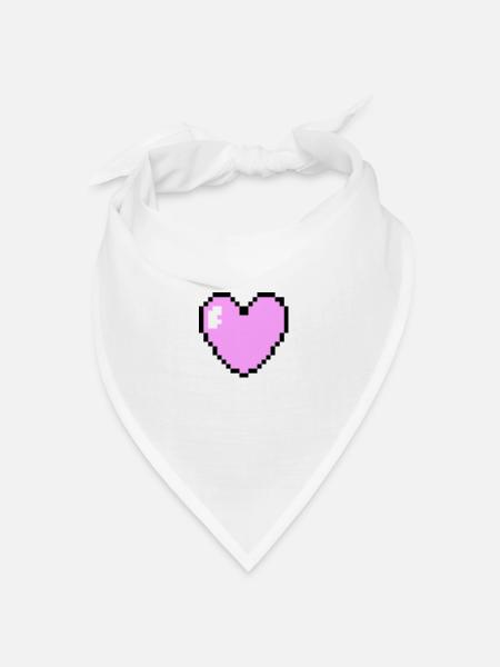 Rosa Pixel Herz - Bandana Dreieckstuch - Weiß