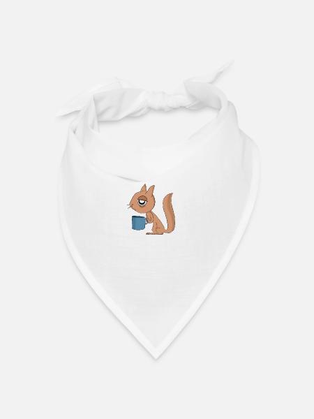 Eichhörnchen müde - Bandana Dreieckstuch - Weiß